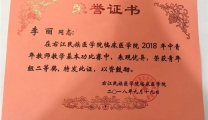 呼吸内科主任李丽在右医2018年青年教师教学比赛中荣获二等奖
