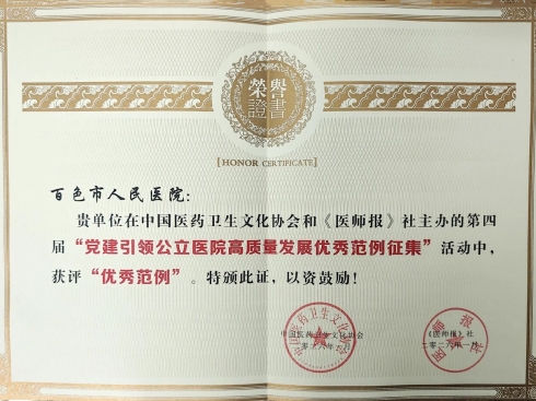 我院获评“党建引领公立医院高质量发展优秀范例”